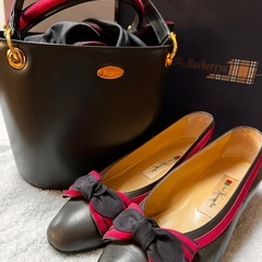 銀座かねまつ　グレーとピンクのバッグの画像