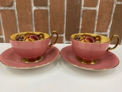 【愛品館江戸川店】Aynsley エレンズレイ ペアカップ&ソーサーピンクオーチャードゴールドID102-026005-007