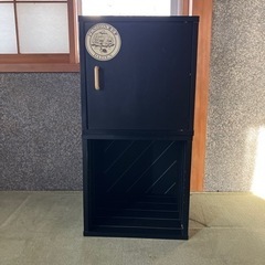 カラーボックス　黒　ブラック　横置き　縦置き　2個