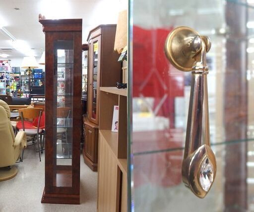 飾り棚 ガラスキャビネット ショーケース コレクションボード 幅77cm 4段   カップボード☆ 札幌市 北区 屯田 