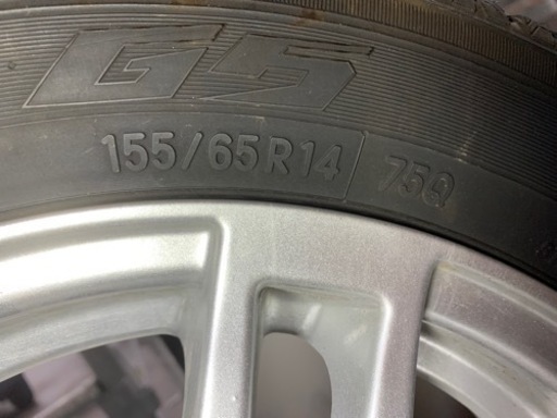 【中古】スタッドレスタイヤ&アルミ4本セット　155/65R14