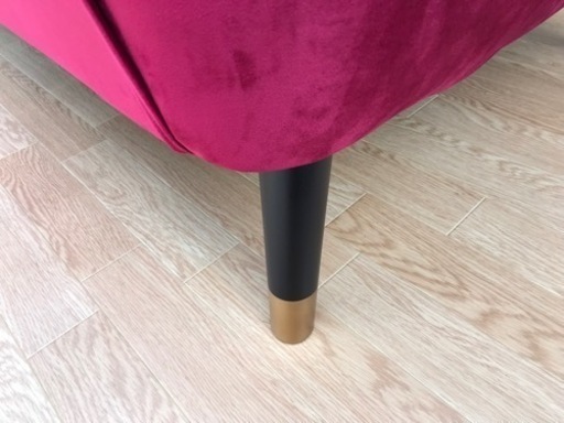 2人掛けソファ◇幅約143cm◇レトロ◇ベロア調◇ファブリック生地◇脚高◇高級感◇インパクト大◇K410