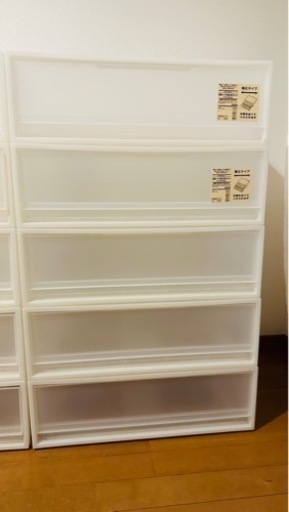 無印❷福岡市　10 個セット　ポリプロピレン収納ケース・引出式・横ワイド　　新品だと合計19800円の商品です。