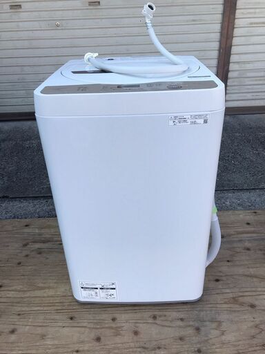 SHARP シャープ 全自動洗濯機 6kg ES-GE6E 風乾燥 2021年製