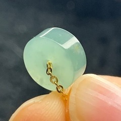 本翡翠パーツ　グァテマラ産　アイス系　完美品　国石　5月誕生石　藍水