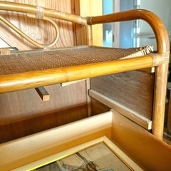 ラタン チェスト 引き出し 籐 2列4段 アジアン レトロ アンティーク 北欧 インテリア おしゃれ 一部破損ありの画像