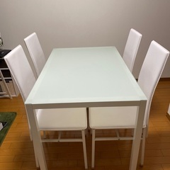 ４人掛けダイニングセット ホワイト 