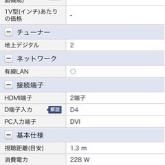 フルスペックハイビジョン液晶テレビの画像