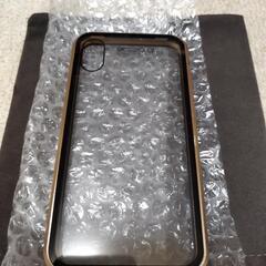 iphoneX iphoneXS用ケース　両面ガラス　ゴールド