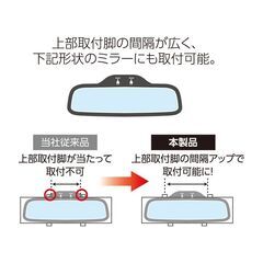 【中古品】ルームミラー、Sサイズ、90×230mm、タテ幅ワイド、平面鏡、軽自動車、コンパクトカーの画像