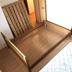☆受け渡し決まりました☆日本製　ベッドフレーム  ダブル　天然木　大川家具の画像