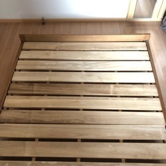 ☆受け渡し決まりました☆日本製　ベッドフレーム  ダブル　天然木　大川家具の画像