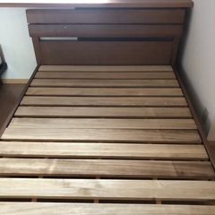 ☆受け渡し決まりました☆日本製　ベッドフレーム  ダブル　天然木　大川家具の画像
