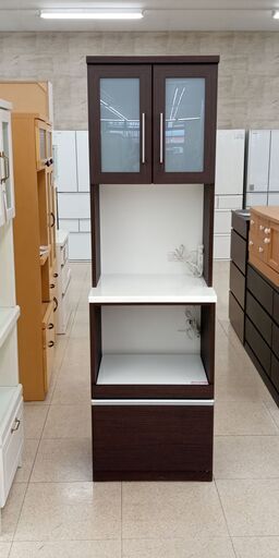 ★ジモティ割あり★  食器棚 黒 H59×D55×W200.5 クリーニング済み TJ170