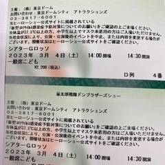 ドンブラザーズショーチケット　3月4日土曜日　14時30分開演