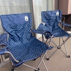 Coleman チェア　ネイビー　キャンプ用チェア　2点セット