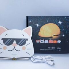 LEDライトブックランプ ポータブルブック型 猫 5色切り替え ...