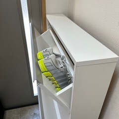 【値下げ】川口工器　スリムシューズラック４段　下駄箱　斜め収納の画像