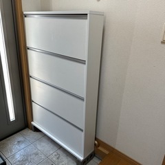 【値下げ】川口工器　スリムシューズラック４段　下駄箱　斜め収納