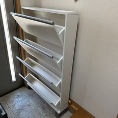 【値下げ】川口工器　スリムシューズラック４段　下駄箱　斜め収納の画像