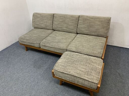 unico/ウニコ ALBERO(アルベロ)カバーリングソファ 3シーター/オットマン チークカラー 幅180 中古家具 店頭引取歓迎 R6966)