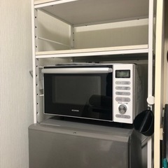 冷蔵庫上、電子レンジラック（白）の画像