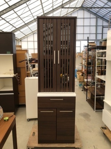 ニトリ 食器類 ビゼン60-DBR 横幅60cm奥行50cm高さ180cm