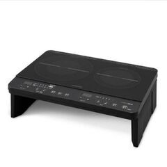 アイリスオーヤマ 2口IHコンロ IHK-W1S-B 卓上IH調理器の画像