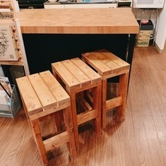 IKEA☆VADHOLMA/ヴァドホルマ ダイニングテーブル＋DIYスツール