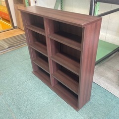 【リサイクルサービス八光】4段　ダークブラウン　ワイド本棚の画像
