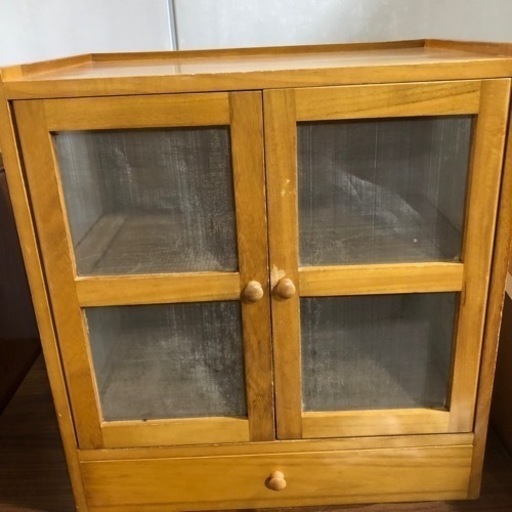 おすすめ‼︎    コンパクト　収納棚　扉　引出し　レトロ　木製　キャビネット　現品限り‼︎