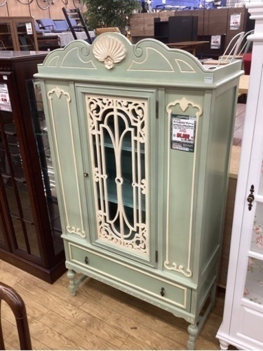 KC-4【新入荷　アウトレット】Y-KAGU マノンロココ　グリーン　ロイヤルフレンチキャビネット　緑