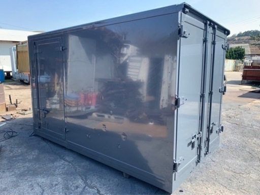 No.738  保冷バン 2ｔ 車アルミ 箱 バイク 倉庫 トラック コンテナ 米 保管庫 物置 DIY