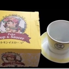 ペコちゃん　不二家　カップ&ソーサー レモンイエロー　マグカップ　皿