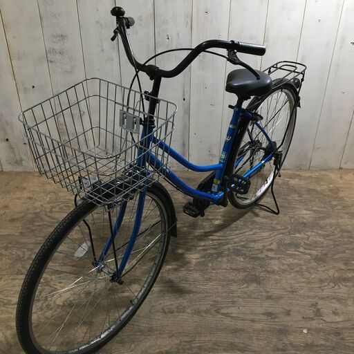 4/30 終 ASAHI affiche 27インチ 自転車 ママチャリ 変速なし シティサイクル ブルー 菊NS