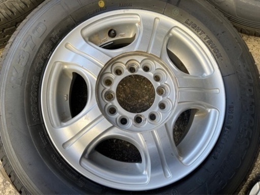軽トラ、軽バン12インチ新品サマータイヤに中古アルミ4本セット！22年製ブリヂストン145/80R12LT 80/78N