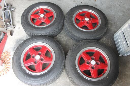 スタッドレスタイヤ・BS製　１８５/７０R１４+アルミ６Ｊ