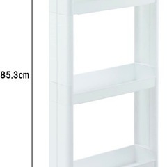 【3/17〜22限定】隙間収納棚　ホワイト・木目調キッチン・洗面所等の画像