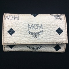 MCM エムシーエム 白×黒 バイカラーレザー 6連キーケース