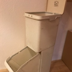 縦型2段　ゴミ箱ホワイトの画像