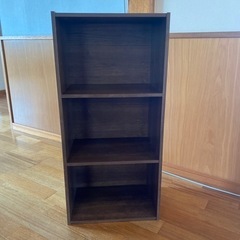 3段ボックス（ブラウン木目調）