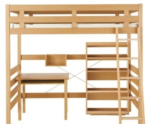 無印良品　MUJI オーク材　ロフトベッド