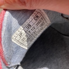デッキシューズ　25.5cm 赤の画像