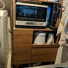 【終了しました】3/24までレンジ台 食器棚 キッチン収納 キッチンラック 幅80の画像