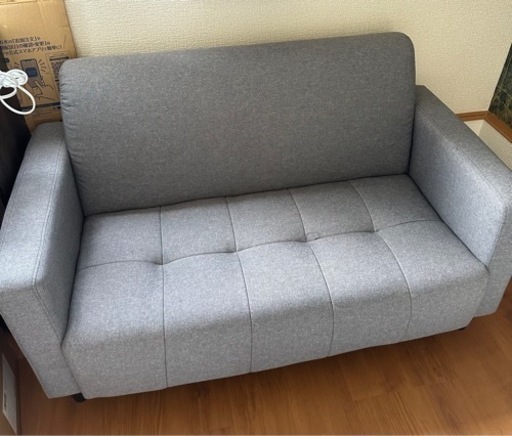 決まりました．北欧グレー2Wayソファー　美品
