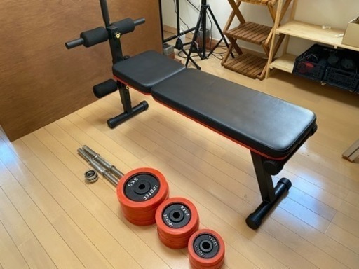 トレーニングベンチ フラットベンチ シッティングベンチ アイロテック 可変式ダンベル 筋トレセット