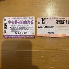 第79回、88回全国高等学校野球選手権大会チケット