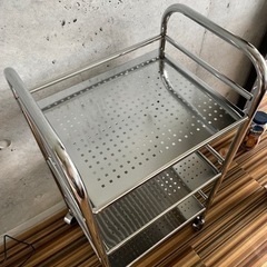 アルミ製3段ラック　美品‼︎ 男前 アンティークレトロ調の画像