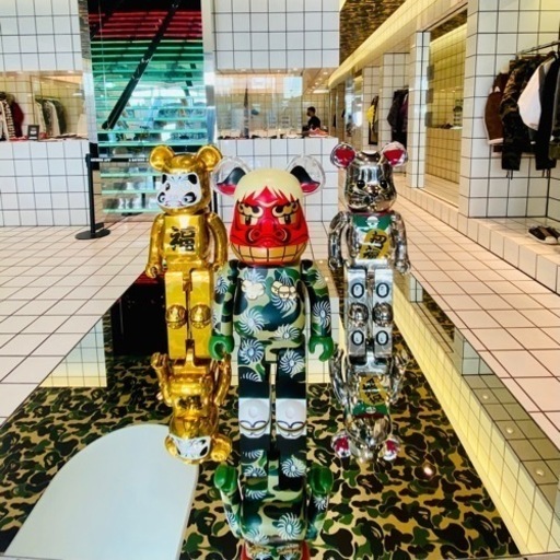 BE@RBRICK BAPE  招き猫銀/達磨金/獅子舞 1000％　3体セット