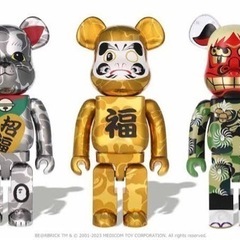 BE@RBRICK BAPE  招き猫銀/達磨金/獅子舞 1000％　3体セット